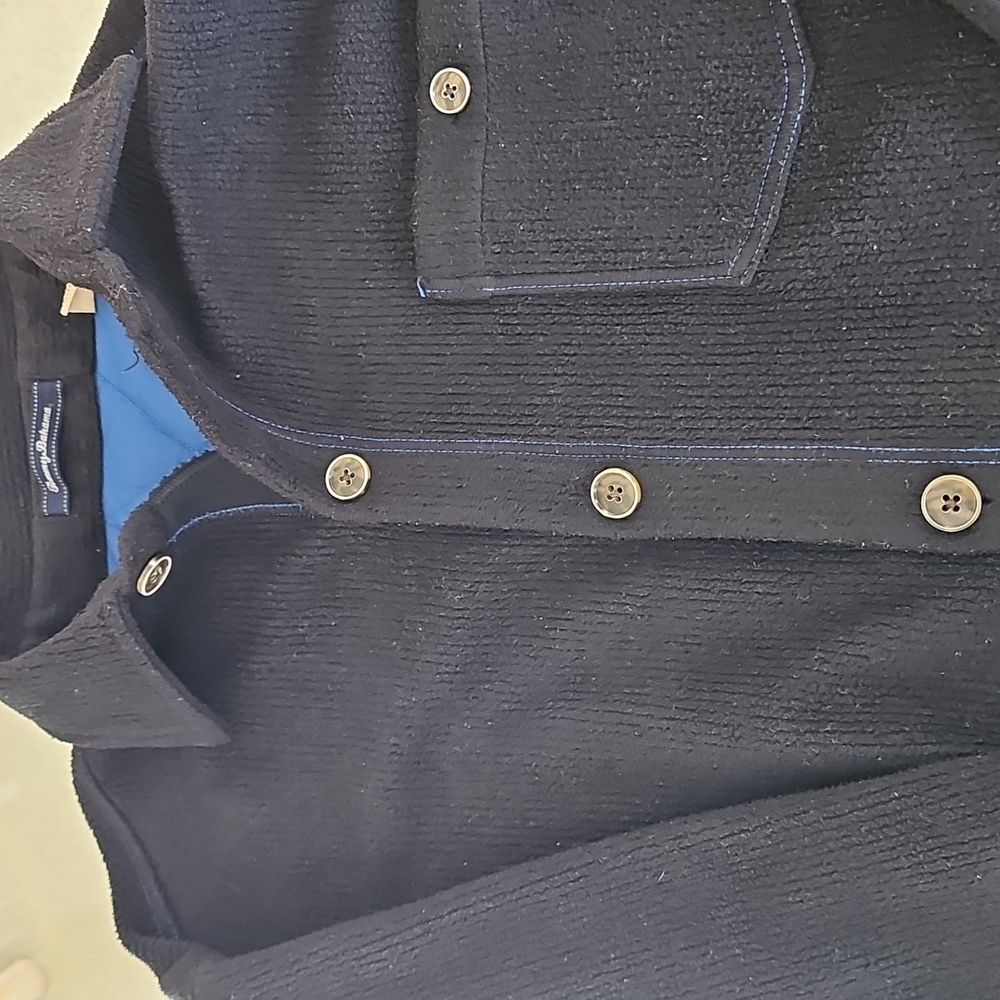 Tommy Bahama Men's Black Fleece Shirt Jacket Medium - Picture 2 of 13